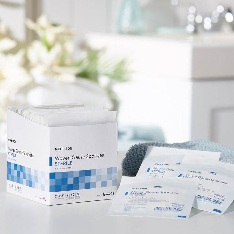 McKesson Sterile Gauze Sponge, 2 x 2 Inch, 1 Box of 50 (General Wound Care) - Img 10