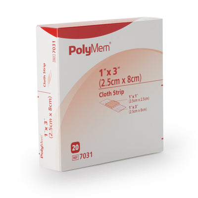 PolyMem® Pink / White Adhesive Strip, 1 x 3 Inch, 1 Case of 100 (General Wound Care) - Img 2