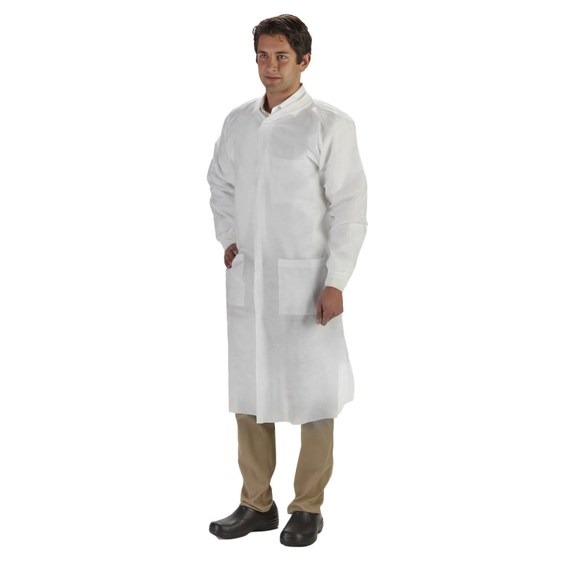 LabMates® Lab Coat, Large, White, 1 Bag of 10 (Coats and Jackets) - Img 1