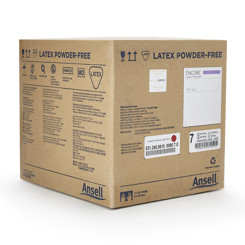 Encore® Latex Textured Surgical Glove, Size 7, Ivory, 1 Case of 200 () - Img 5