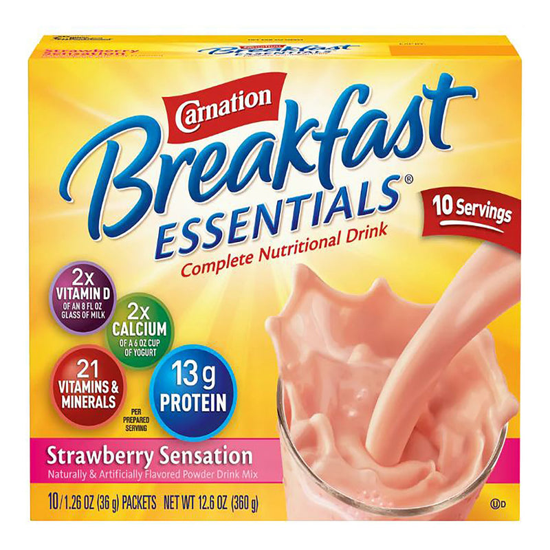 Carnation Breakfast Essentials® Strawberry Oral Supplement, 1.26 oz. Packet, 1 Box of 10 (Nutritionals) - Img 2