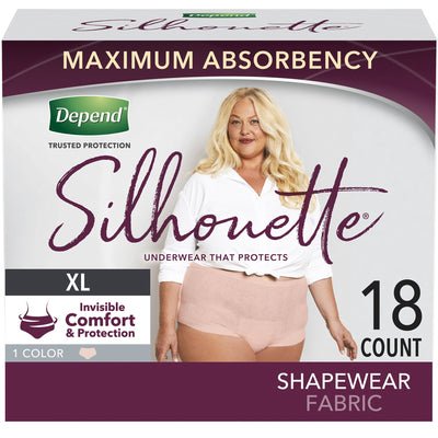 Depend® Silhouette® Classic Women's Underwear, X-Large, Pink, 18 ct., 1 Pack of 18 () - Img 1