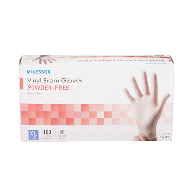 McKesson Vinyl Exam Glove, Extra Large, Clear, 1 Box of 100 () - Img 2