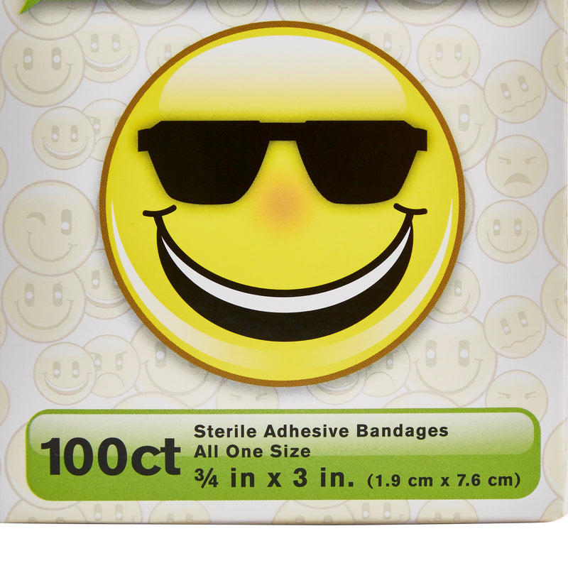 American® White Cross First Aid Emojis Kid Design Adhesive Strip, ¾ x 3 Inch, 1 Box (General Wound Care) - Img 5