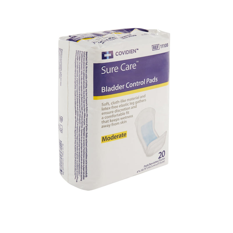 Sure Care Bladder Control Pads, Moderate Absorbency, White, Adult, Unisex, Disposable, 4 X 10-3/4 Inch, 1 Bag of 20 () - Img 5