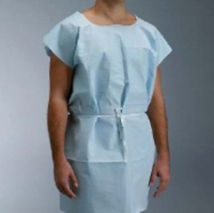 Graham Medical Products Patient Exam Gown, Medium/Large, Blue, 1 Case of 50 (Gowns) - Img 1