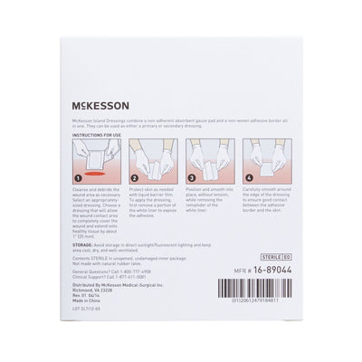 McKesson Adhesive Dressing, 4 x 4 Inch, 1 Box of 25 (General Wound Care) - Img 2