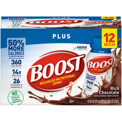 Boost® Plus Chocolate Oral Supplement, 8 oz. Bottle, 1 Case of 24 (Nutritionals) - Img 1