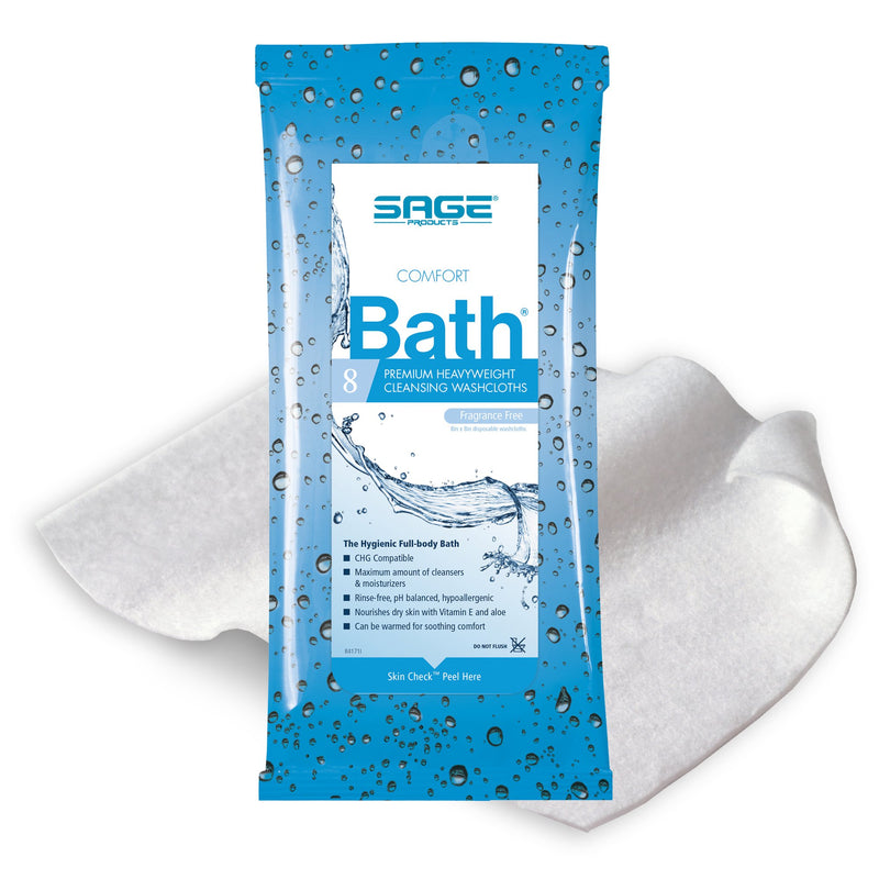 Comfort Bath® Unscented Cleansing Washcloths, 1 Pack (Skin Care) - Img 1