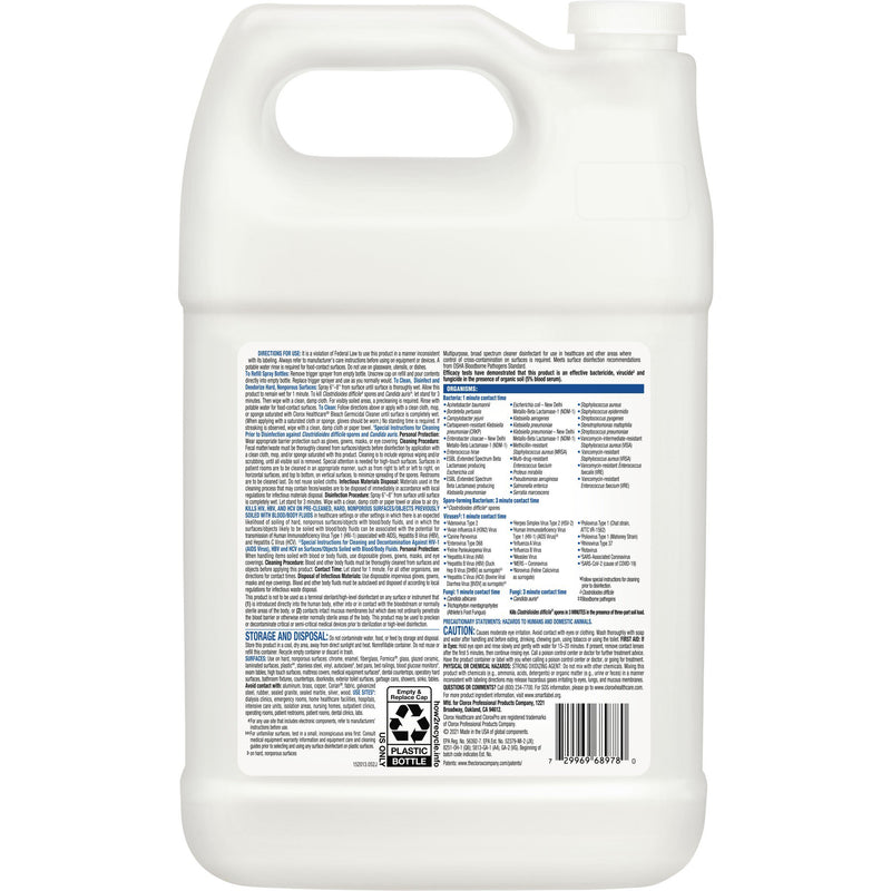 Clorox® Healthcare® Bleach Germicidal Cleaner, 1 gal Jug, 1 Gallon(s) (Cleaners and Disinfectants) - Img 2