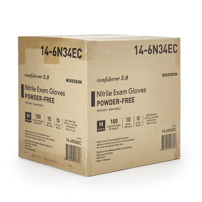 McKesson Confiderm® 3.0 Nitrile Exam Glove, Medium, Blue, 1 Box of 100 () - Img 8