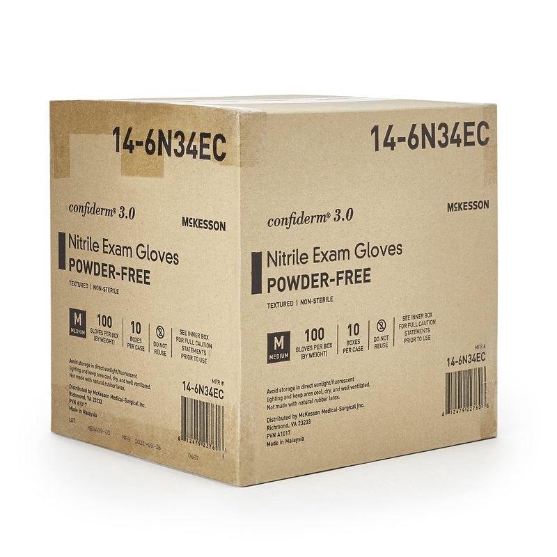 McKesson Confiderm® 3.0 Nitrile Exam Glove, Medium, Blue, 1 Box of 100 () - Img 8