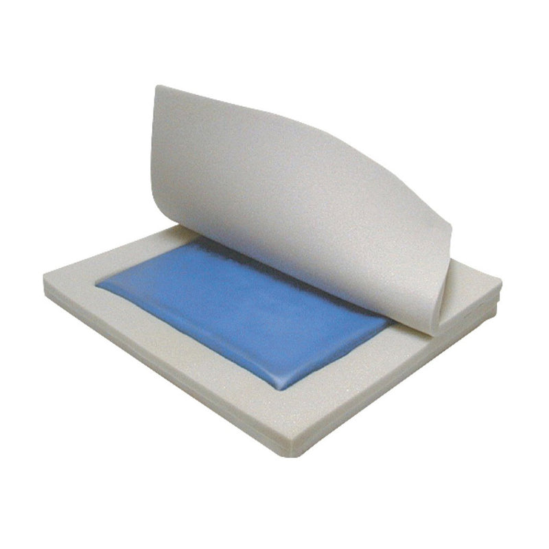 Gel "E" Seat Cushion, 16 in. W x 16 in. D x 3 in. H, Gel / Foam, Blue, Non-inflatable, 1 Case (Chair Pads) - Img 2