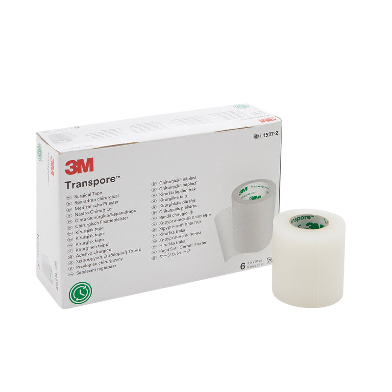 3M™ Transpore™ Plastic Medical Tape, 2 Inch x 10 Yard, Transparent, 1 Roll (General Wound Care) - Img 1