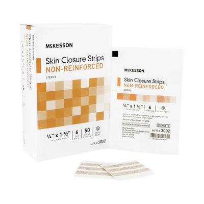 McKesson Non-Reinforced Skin Closure Strip, 1/4 x 1-1/2 in., 1 Box of 50 (Skin Closure Strips) - Img 1