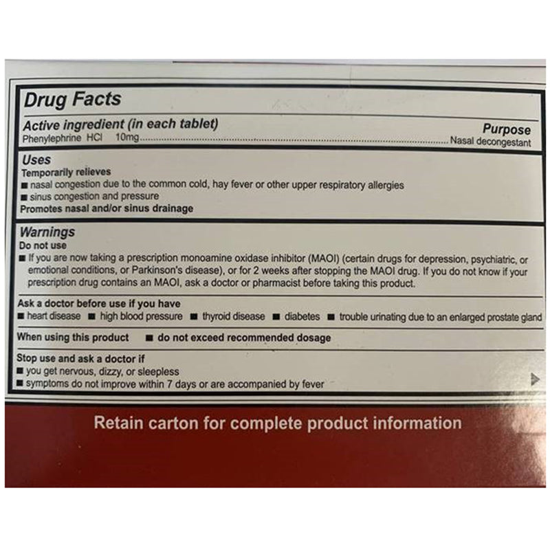 Medi-First® Phenylephrine Sinus Relief, 1 Case of 2400 (Over the Counter) - Img 3