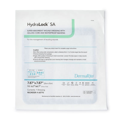 HydraLock™ SA Super Absorbent Dressing, 20 x 20 Centimeter, 1 Box of 10 (Advanced Wound Care) - Img 3