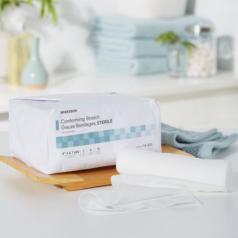 McKesson Sterile Conforming Bandage, 6 Inch x 4-1/10 Yard, 1 Bag of 6 (General Wound Care) - Img 10