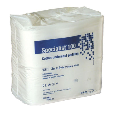 Specialist® 100 White Cotton Undercast Cast Padding, 3 Inch x 4 Yard, 1 Bag of 12 (Casting) - Img 2