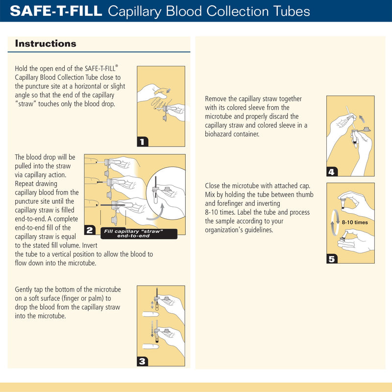 Safe-T-Fill® Capillary Blood Collection Tube, 1 Pack of 50 (Laboratory Glassware and Plasticware) - Img 3