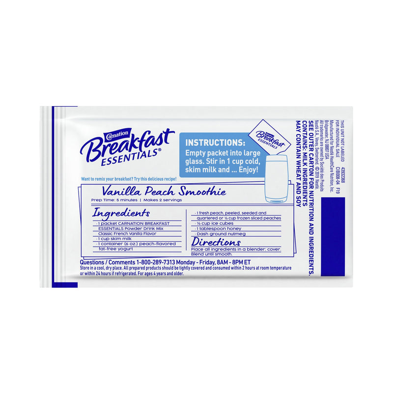 Carnation Breakfast Essentials® Vanilla Oral Supplement, 1.26 oz. Packet, 1 Case of 60 (Nutritionals) - Img 2