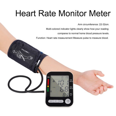 Health Care LCD Digital Upper Arm Blood Pressure Monitor USB Rechargeable Sphygmomanometer Heart Rate Monitor Meter Selling