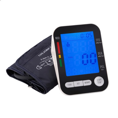 Health Care LCD Digital Upper Arm Blood Pressure Monitor USB Rechargeable Sphygmomanometer Heart Rate Monitor Meter Selling