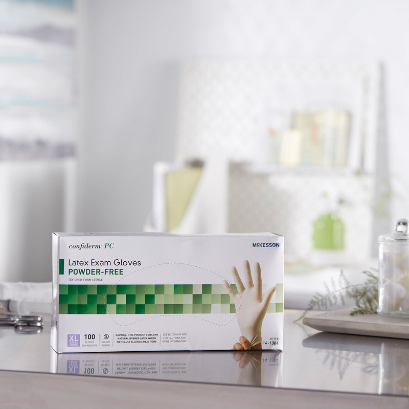 McKesson Confiderm® Latex Exam Glove, Extra Large, Ivory, 1 Box of 100 () - Img 7