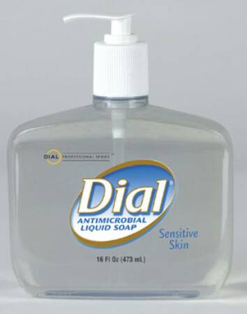 Dial® Sensitive Antimicrobial Soap 16 oz. Pump Bottle, 1 Case of 12 (Skin Care) - Img 1