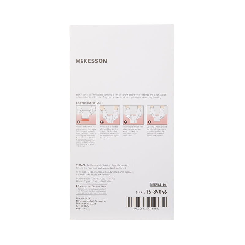 McKesson White Adhesive Dressing, 4 x 6 Inch, 1 Box of 25 (General Wound Care) - Img 3