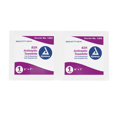 dynarex® Scented BZK Antiseptic Towelettes, Individual Packet, 1 Box (Skin Care) - Img 2