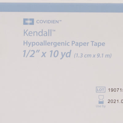 Kendall™ Hypoallergenic Paper Medical Tape, 1/2 Inch x 10 Yard, White, 1 Box of 24 (General Wound Care) - Img 3