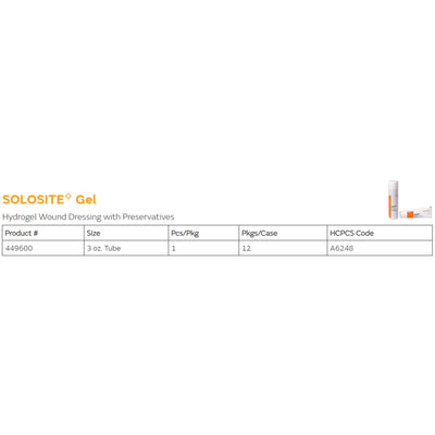 Solosite Hydrogel Dressing, 3-ounce tube, 1 Case of 12 (Advanced Wound Care) - Img 4