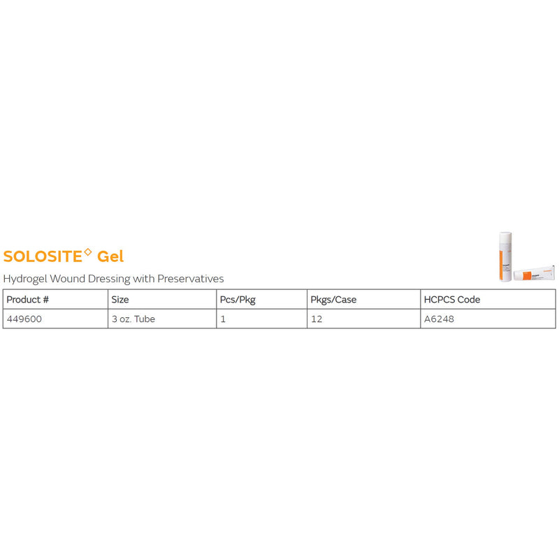 Solosite Hydrogel Dressing, 3-ounce tube, 1 Case of 12 (Advanced Wound Care) - Img 4