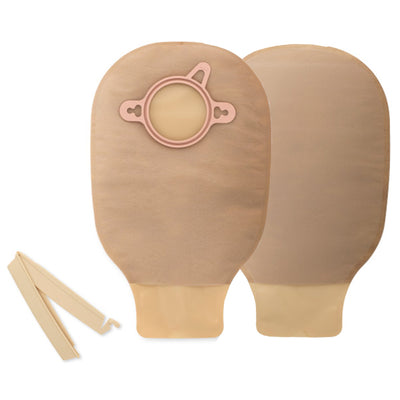 New Image™ Drainable Beige Colostomy Pouch, 9 Inch Length, Mini , 2¾ Inch Flange, 1 Box of 10 (Ostomy Pouches) - Img 1