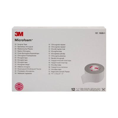 3M™ Microfoam™ Foam / Acrylic Adhesive Medical Tape, 1 Inch x 5-1/2 Yard, White, 1 Case of 72 (General Wound Care) - Img 2