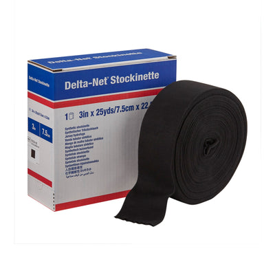 Delta-Net® Black Synthetic Compression Stockinette, 3 Inch x 25 Yard, 1 Roll (Casting) - Img 1