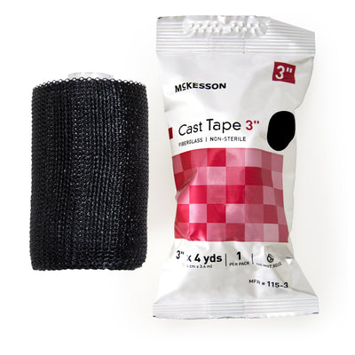 McKesson Black Cast Tape, 3 Inch x 4 Yard, 1 Box of 10 (Casting) - Img 1