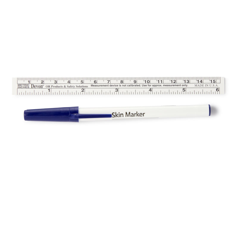 Devon™ Regular Tip Surgical Skin Marker with Ruler, 1 Case of 100 (Skin Markers) - Img 3