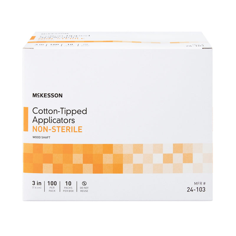 McKesson Nonsterile Cotton-Tip Swabsticks, 3 Inch, 1 Box of 10 (General Wound Care) - Img 2