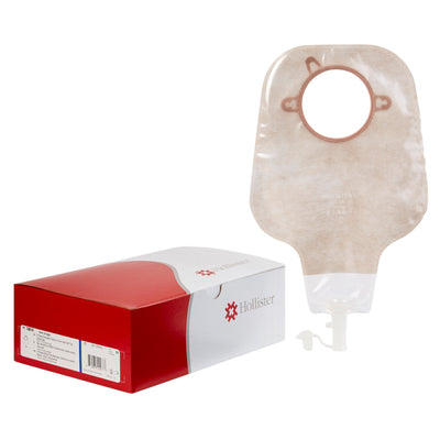 New Image™ Two-Piece Drainable Ultra-Clear Ostomy Pouch, 12 Inch Length, 2¾ Inch Flange, 1 Box of 10 (Ostomy Pouches) - Img 1