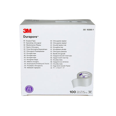 3M™ Durapore™ Silk-Like Cloth Medical Tape, 1 Inch x 1-1/2 Yard, White, 1 Box of 100 (General Wound Care) - Img 2