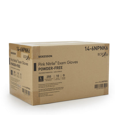 McKesson Pink Nitrile® Nitrile Exam Glove, Large, Pink, 1 Box of 250 () - Img 8