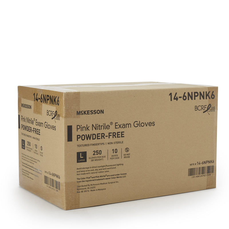 McKesson Pink Nitrile® Nitrile Exam Glove, Large, Pink, 1 Box of 250 () - Img 8