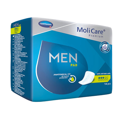 MoliCare® Premium Men 3 Drop Bladder Control Pad, 7 x 10 Inch, 1 Bag of 14 () - Img 1