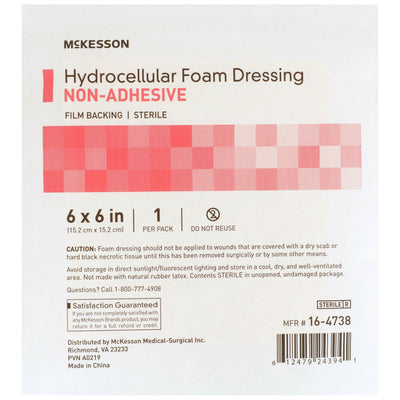 McKesson Nonadhesive without Border Foam Dressing, 6 x 6 Inch, 1 Box of 10 (Advanced Wound Care) - Img 3