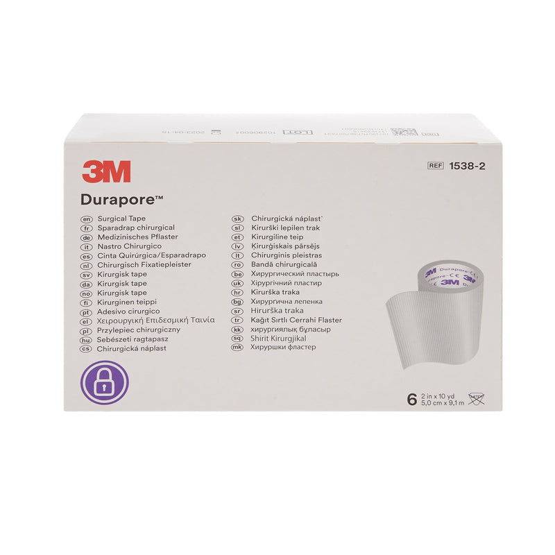 3M™ Durapore™ Silk-Like Cloth Medical Tape, 2 Inch x 10 Yard, White, 1 Box of 6 (General Wound Care) - Img 4