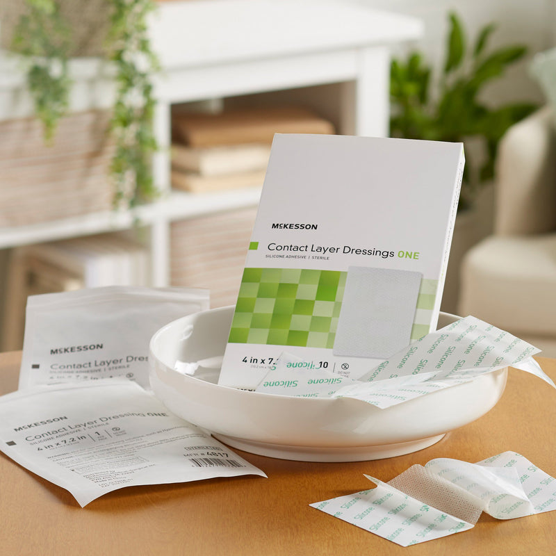 McKesson Silicone Wound Contact Layer Dressing, 4 x 7-2/5 Inch, 1 Box of 10 () - Img 7