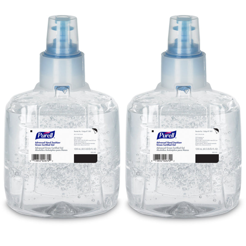 GOJO Purell Advanced Hand Sanitizer 1,200 mL 70% Ethyl Alcohol Gel Green Certified, 1 Each (Skin Care) - Img 3