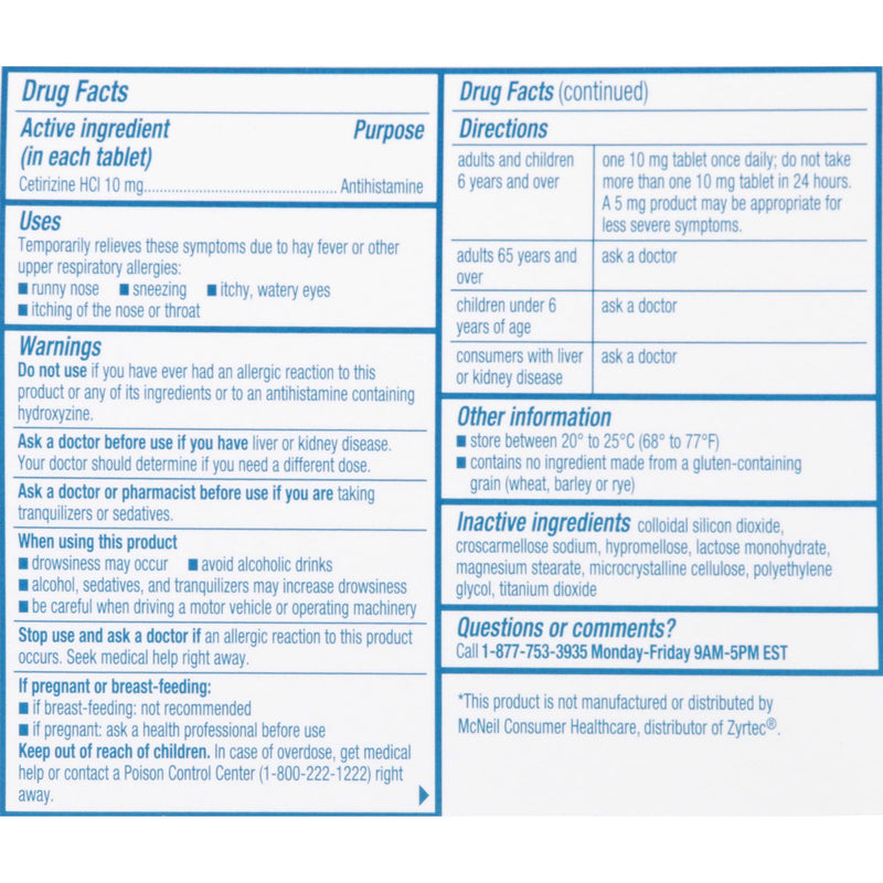 sunmark® Cetirizine HCl Allergy Relief, 1 Bottle (Over the Counter) - Img 8